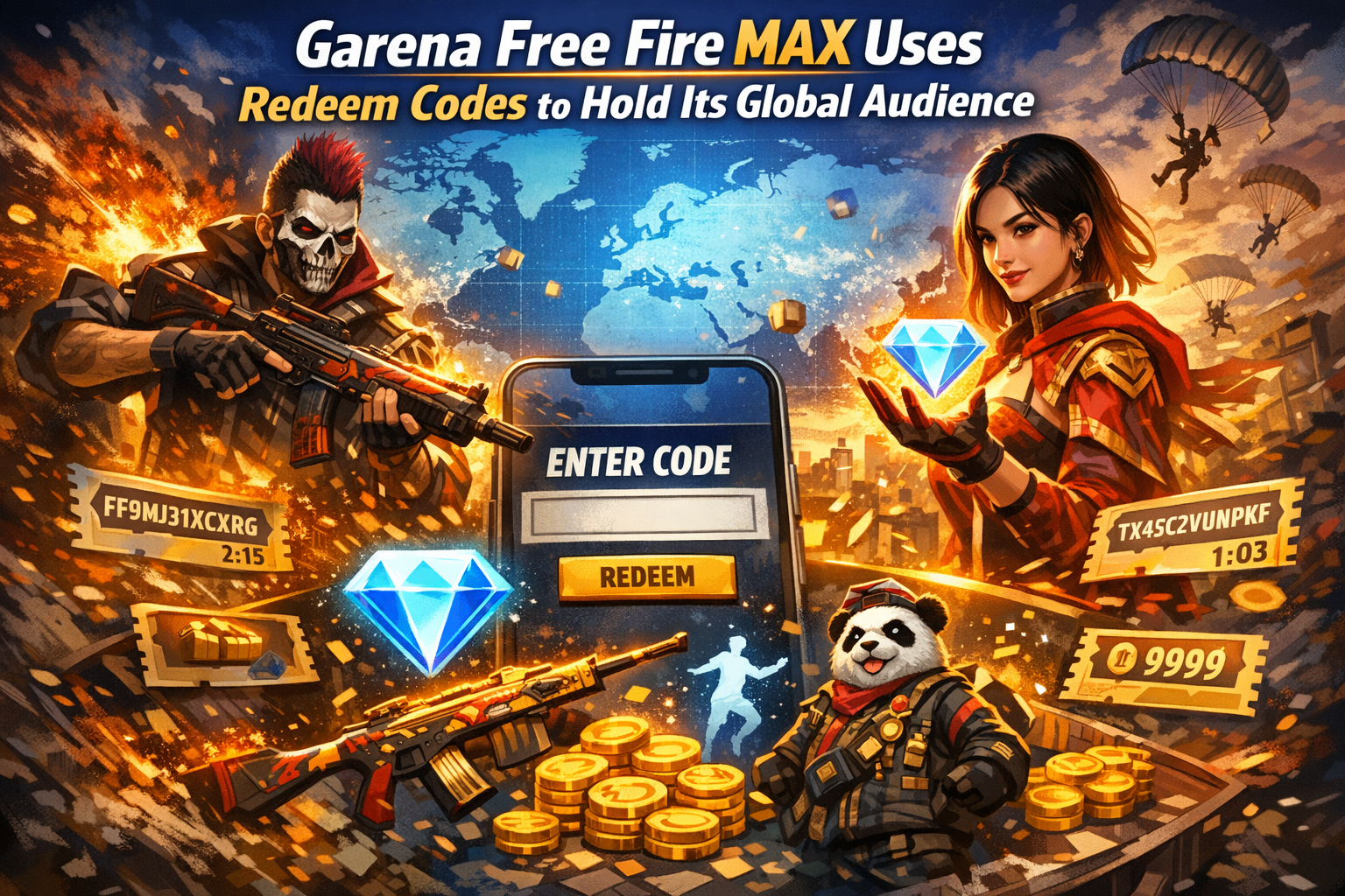Garena Free Fire MAX Uses Redeem Codes to Hold Its Global Audience